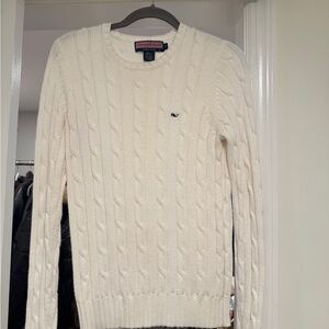 Vineyard Vines Cream Cable Knit Crewneck Sweater